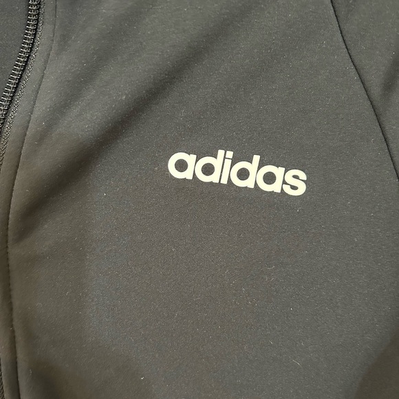 Adidas size small warm-up slim 3 stripe jacket. Zip up, zip up pockets - Picture 4 of 8